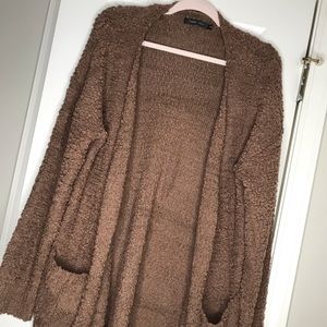 Mocha Popcorn Cardigan w/Pockets, Size XL